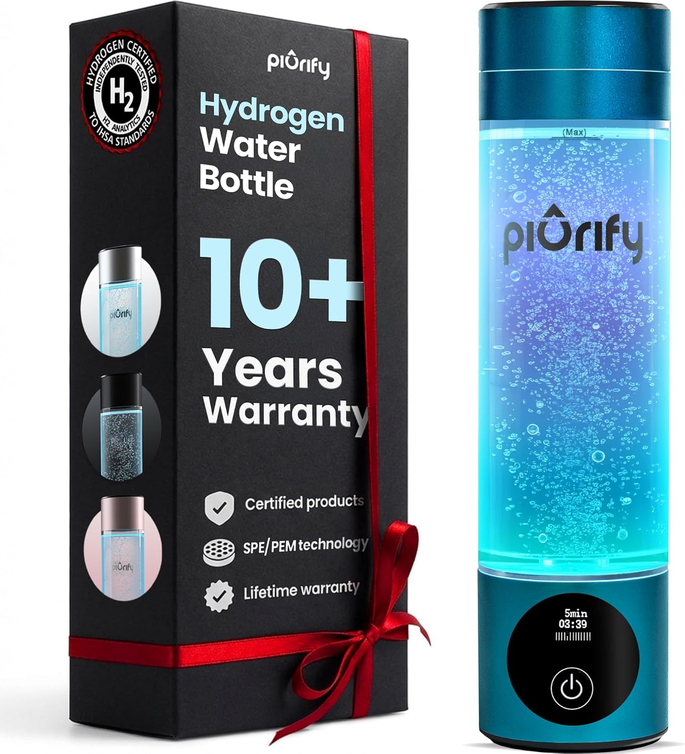 Detalle de Hydrogen Water Bottle Generator 10 oz 🚰