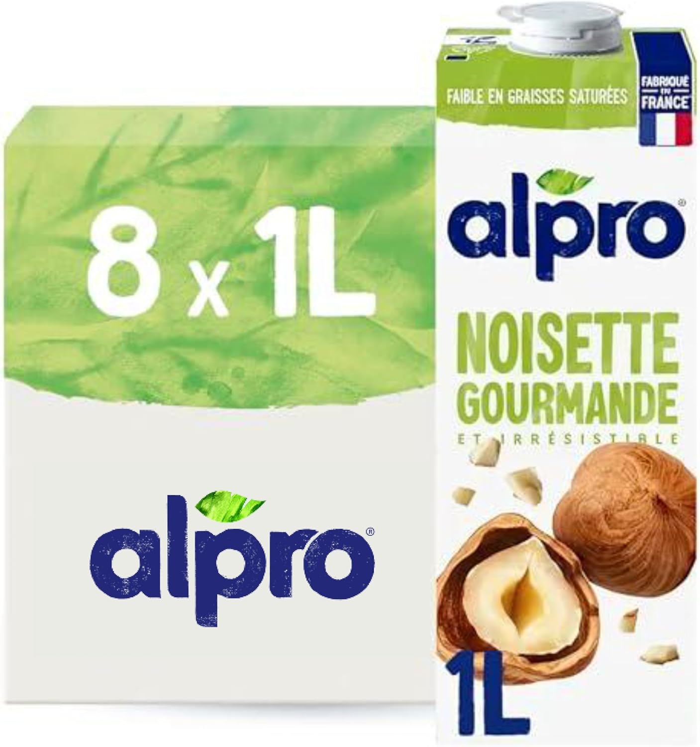Detalle de Alpro Boisson Végétale Noisette 1L – Lot de 8x1L