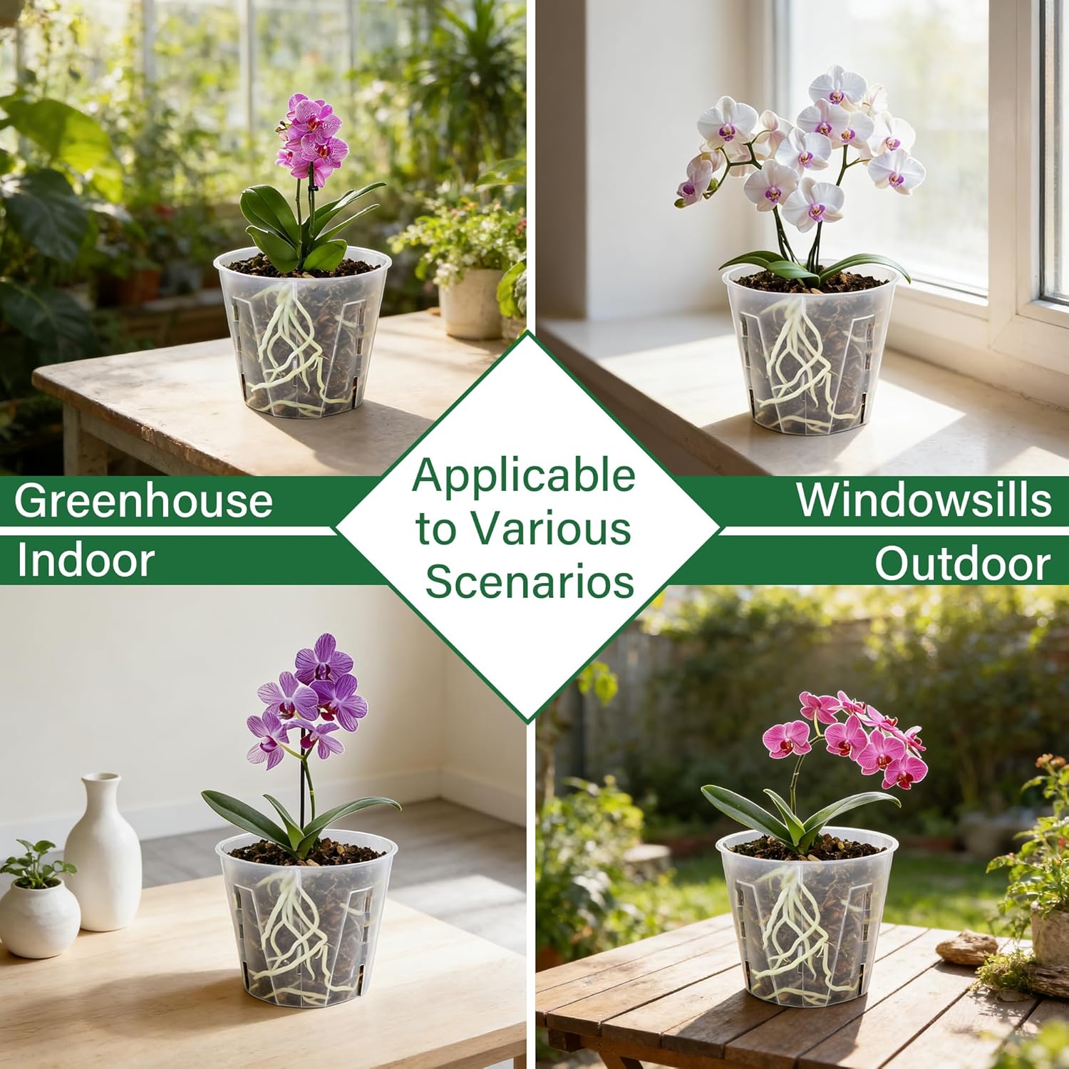 Thumbnail 6 de Bonviee 12-Pack Side-Open Orchid Pots 13cm