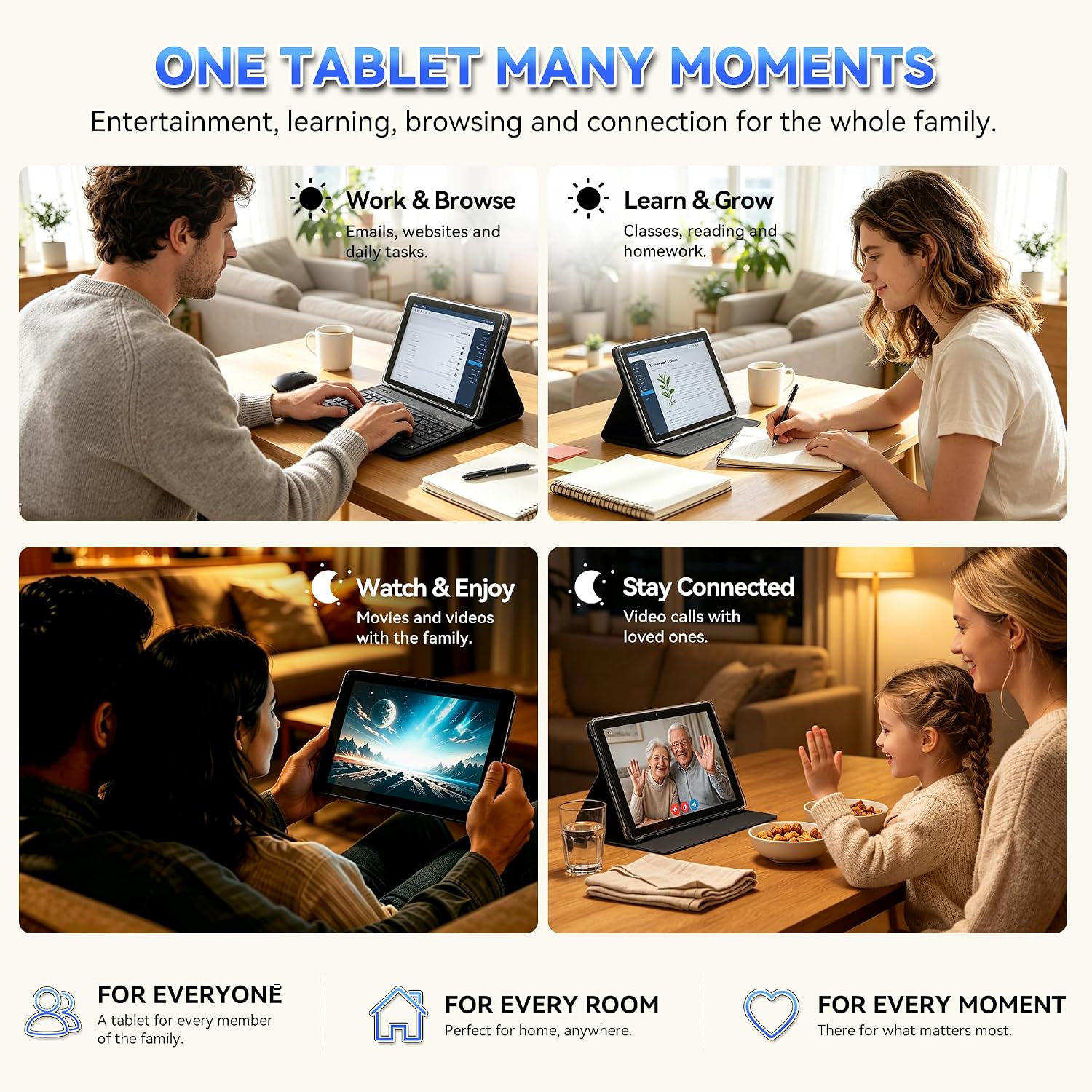 Thumbnail 6 de Ioojcck A20 plus 10.1-Inch Android 15 Tablet, 18GB RAM, Keyboard Bundle