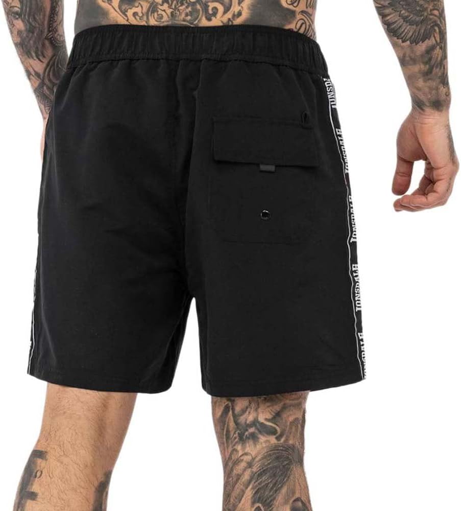 Detalle de Lonsdale London KIRBUSTER Homme Short de Bain Noir – Style streetwear et confort