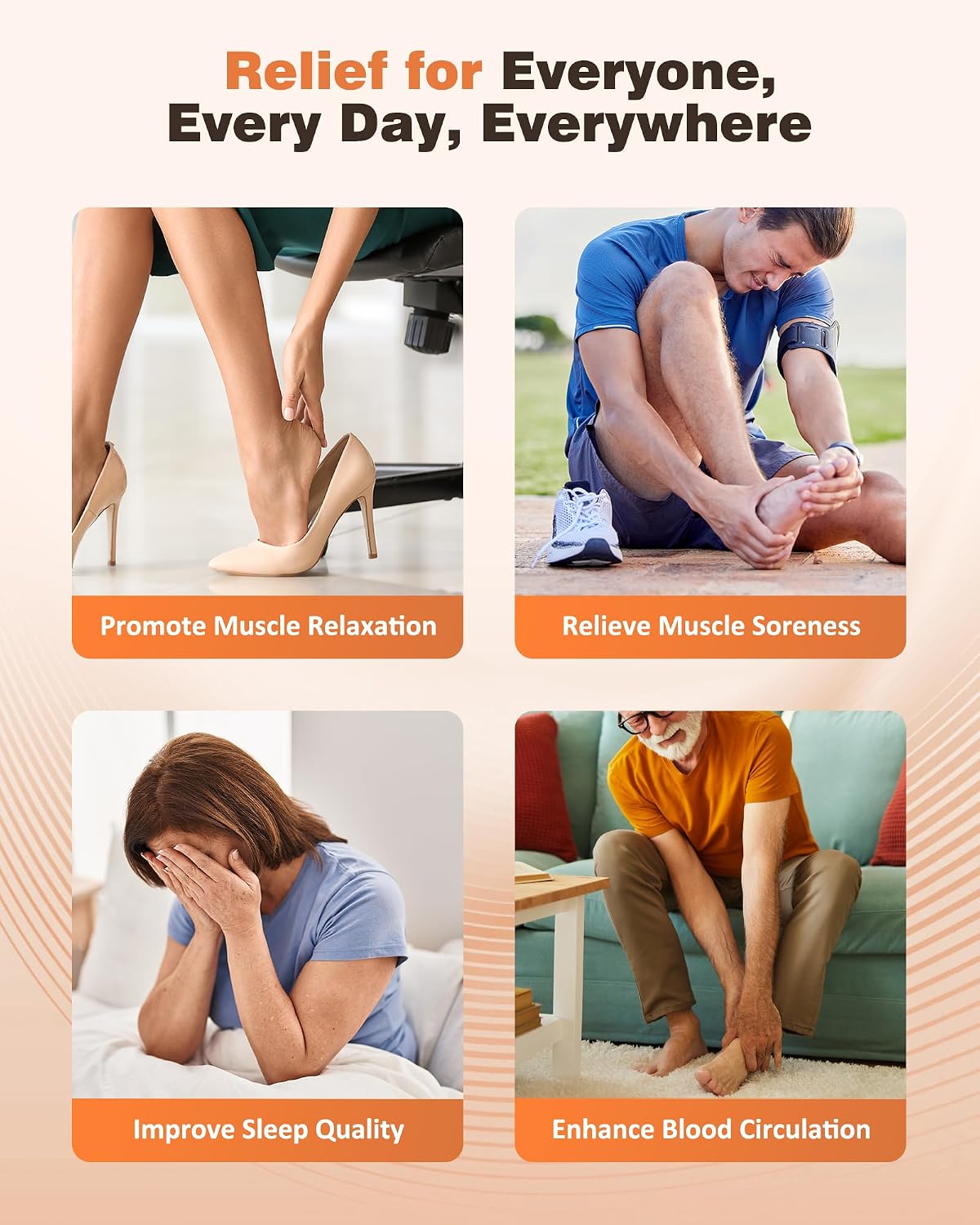 Detalle 2 de KNQZE Massaggiatore per Piedi con Calore: massaggio plantare completo, 3 livelli di calore e aria permettono relax 360°