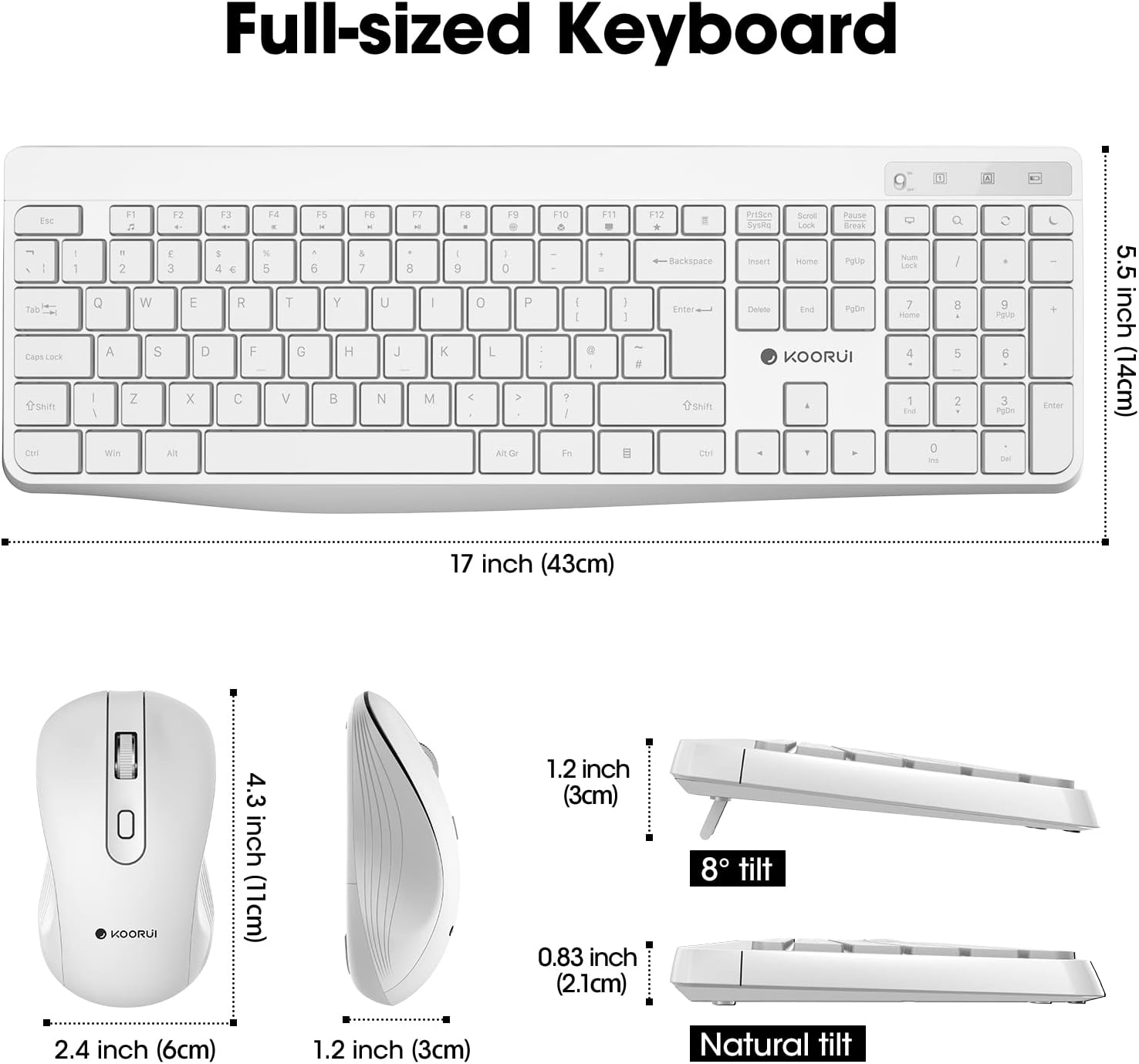 Thumbnail 3 de KOORUI Wireless Keyboard and Mouse Combo