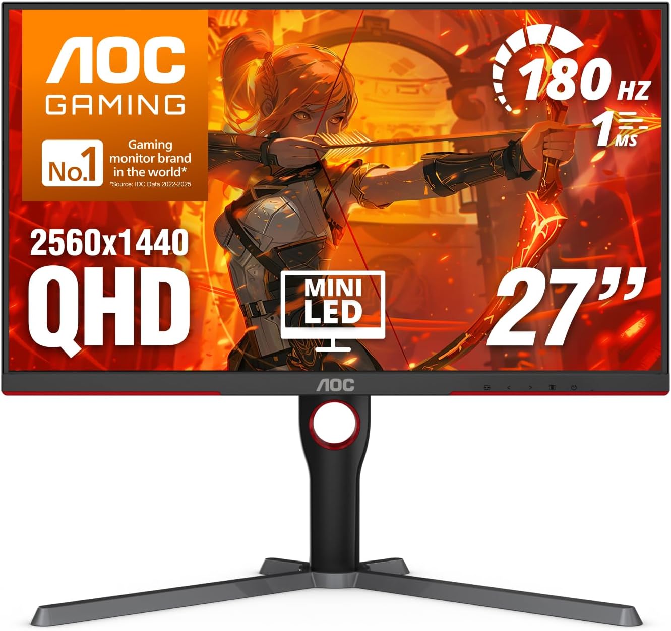 Detalle de AOC Q27G3XMN 27-Inch QHD Mini LED Gaming Monitor