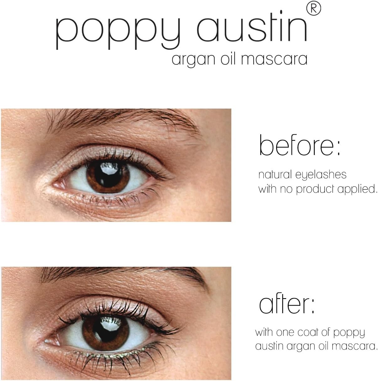 Detalle 2 de Poppy Austin PAMSCR-UK Waterproof Black Mascara, 9 g