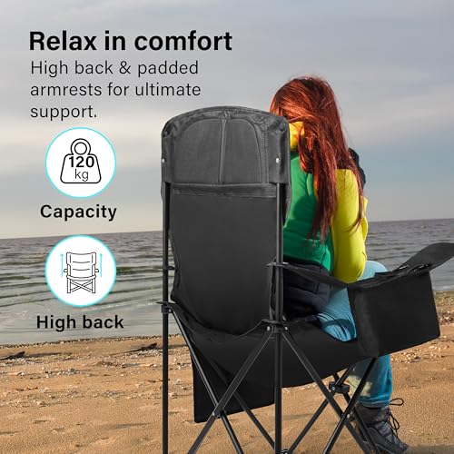 Thumbnail 4 de Vivo Technologies Set of 2 Folding Camping Chairs with Built-in Cooler Bags