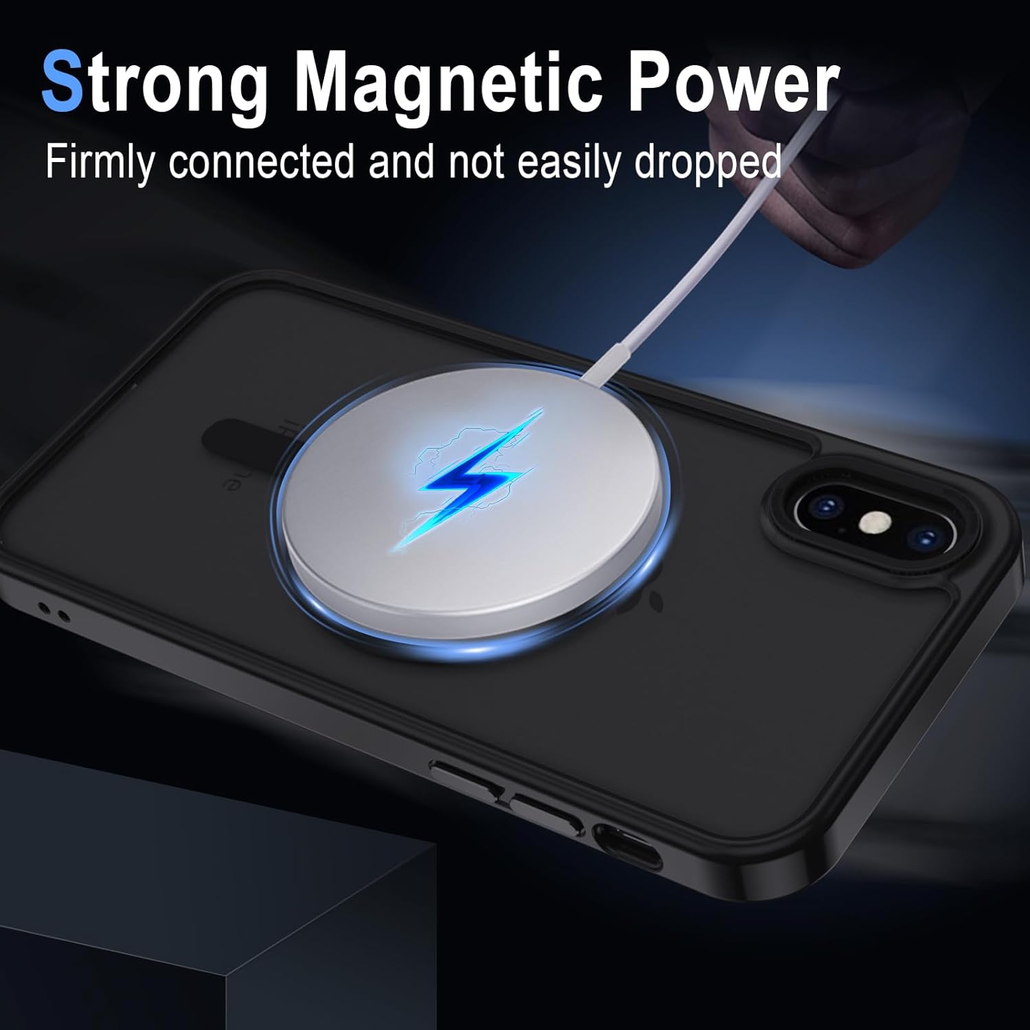 Thumbnail 2 de XTCASE Coque magnétique pour iPhone X/XS avec MagSafe et protection anti-chocs (noir, translucide mat)