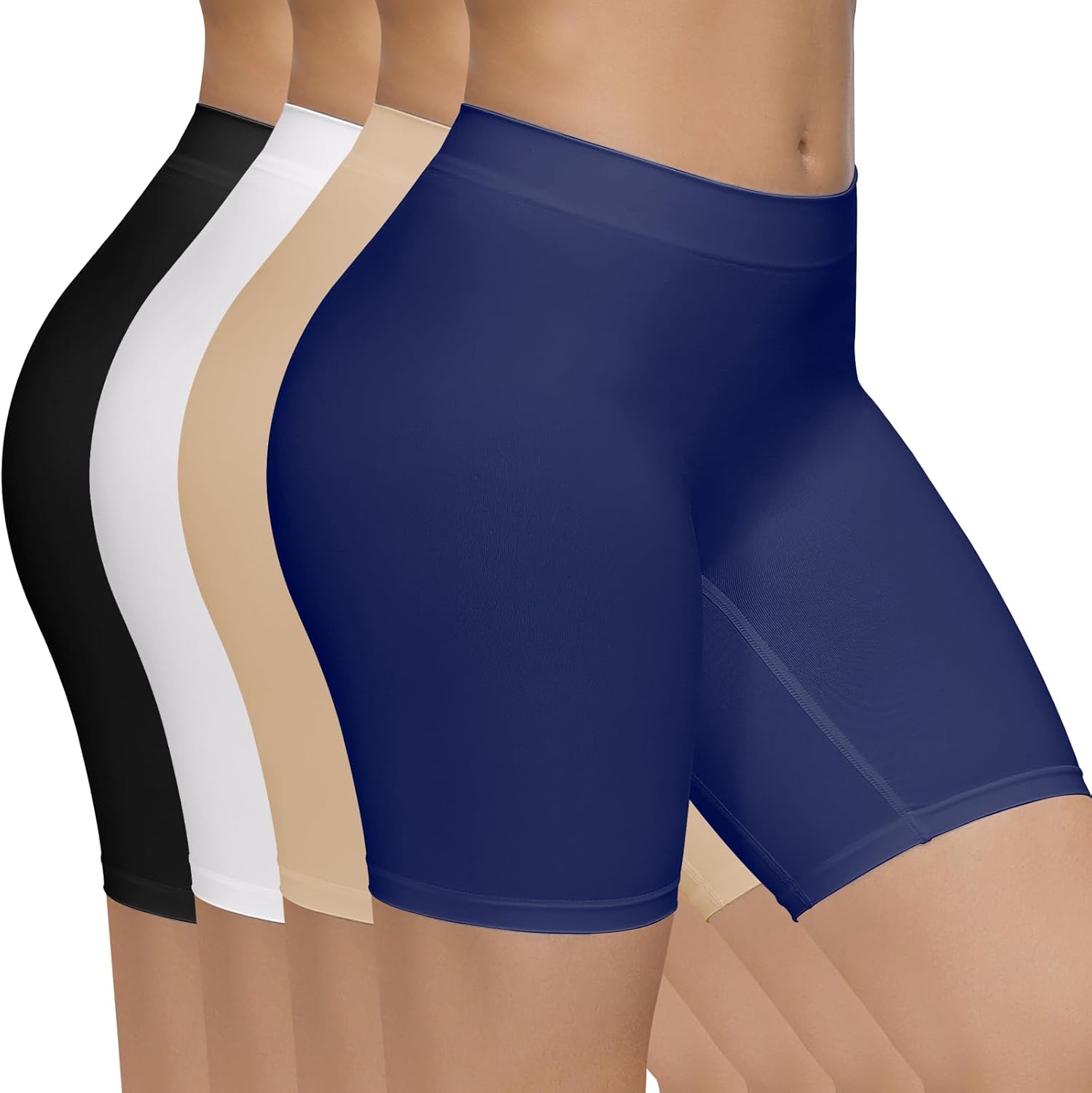 Thumbnail 6 de SIMIYA 4 Pack Womens Boxer Shorts Seamless Slip Shorts – Anti-Chafe, Stretchy Under Dresses
