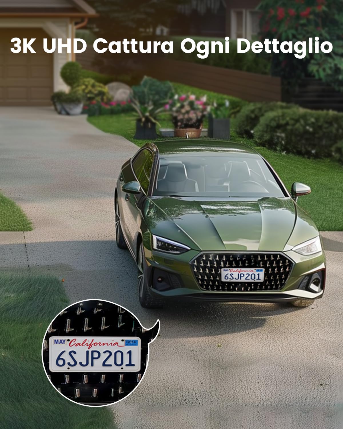 Thumbnail 5 de aosu 3K Telecamera WiFi Esterno Senza Fili con pannello solare, 360° e PIR