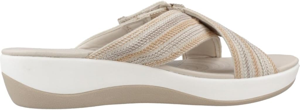 Detalle de Clarks Damen Arla WaveSchiebe-Sandalen – komfortable Alltagsbegleiter