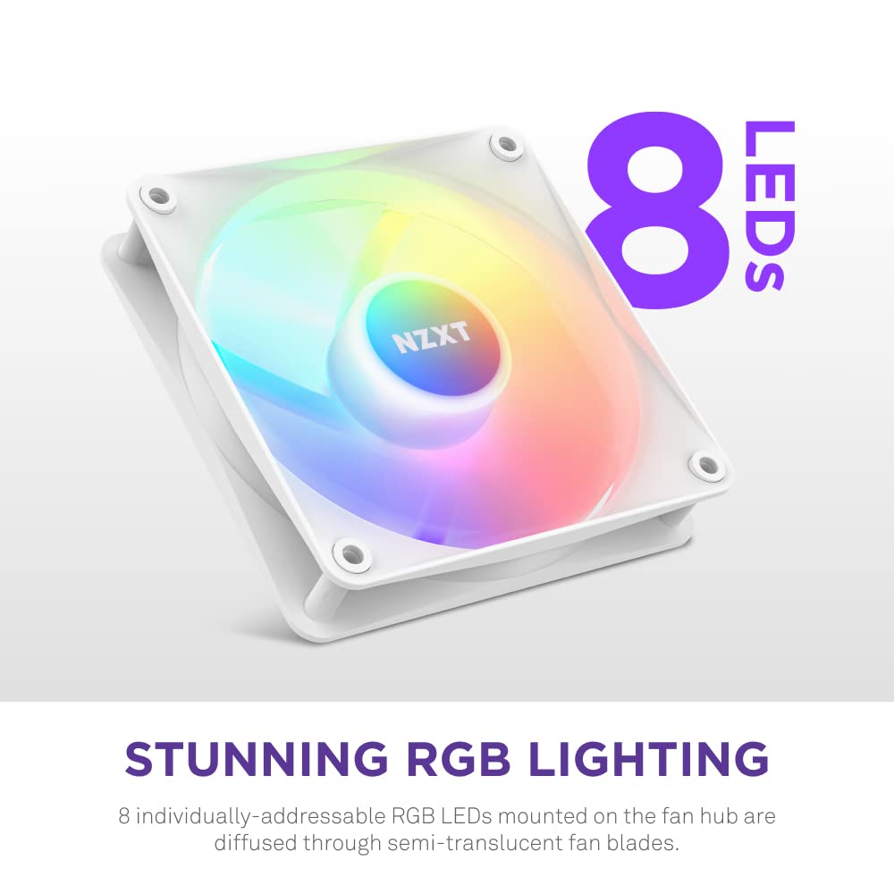 Thumbnail 1 de NZXT F120 RGB CORE RF-C12SF-W1 120mmケースファン、アドレサブルRGB・PWM対応