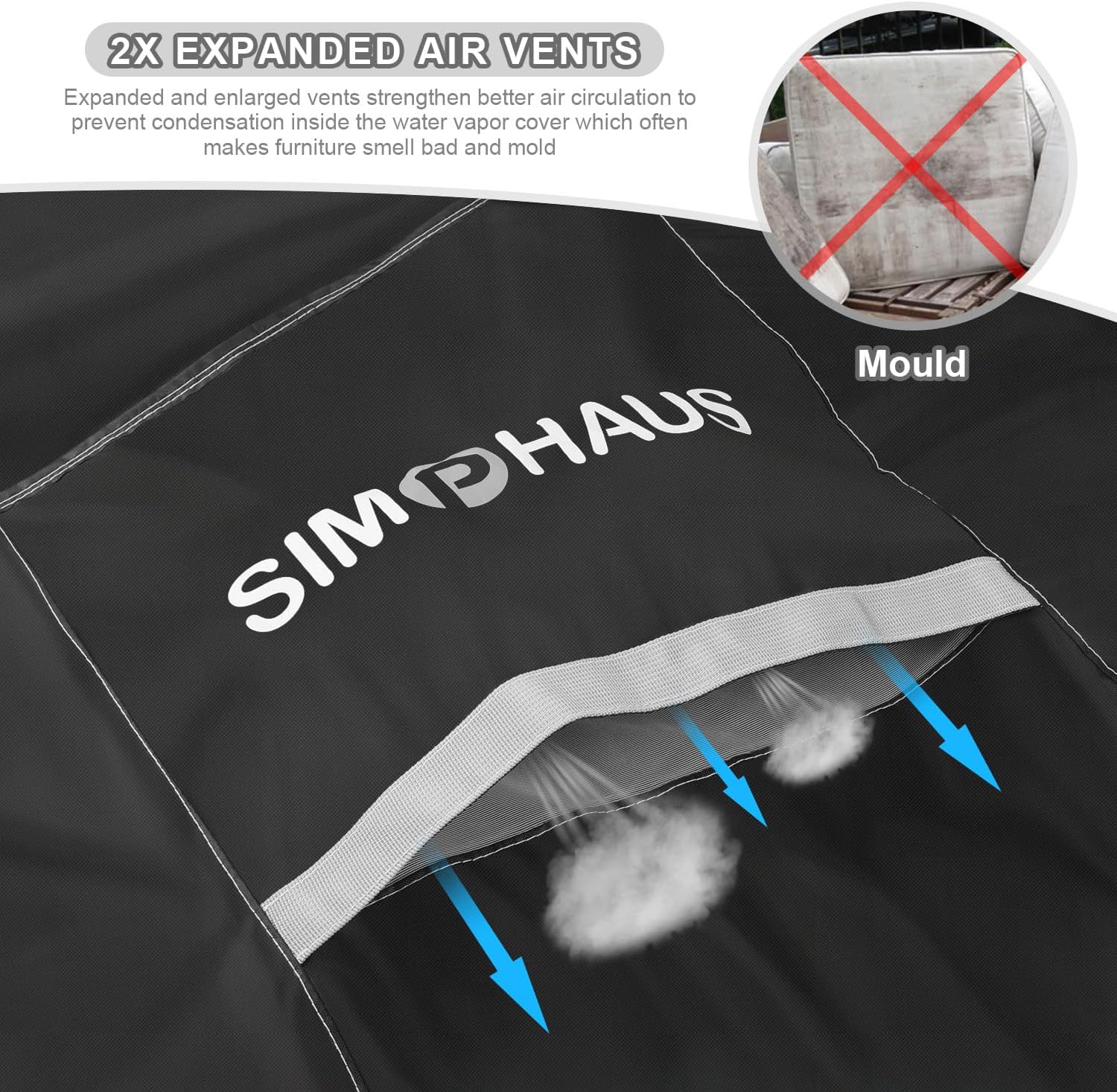 Detalle 2 de SIMPHAUS L Shaped Garden Furniture Cover