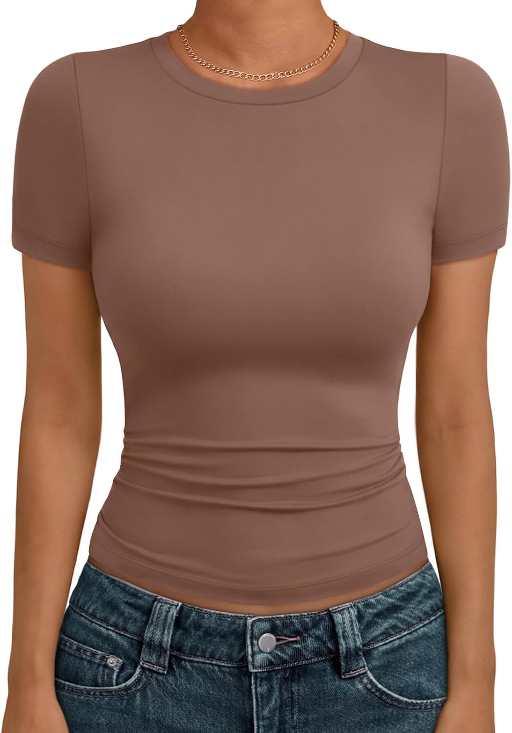 Thumbnail 6 de AUTOMET Women's Crew Neck Short Sleeve Summer Basic T-Shirt