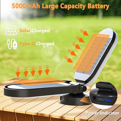 Thumbnail 2 de Hapfish Luz Camping Recargable 5000mAh: lámpara solar plegable LED sin cable para tienda y emergencias