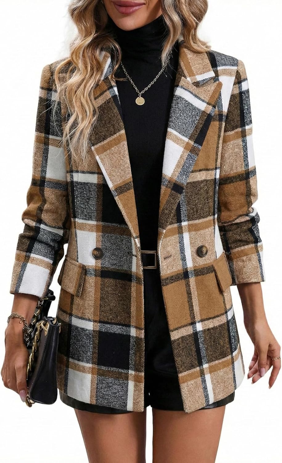 Thumbnail 6 de Mina Self 2026 Plaid Houndstooth Blazer 2026