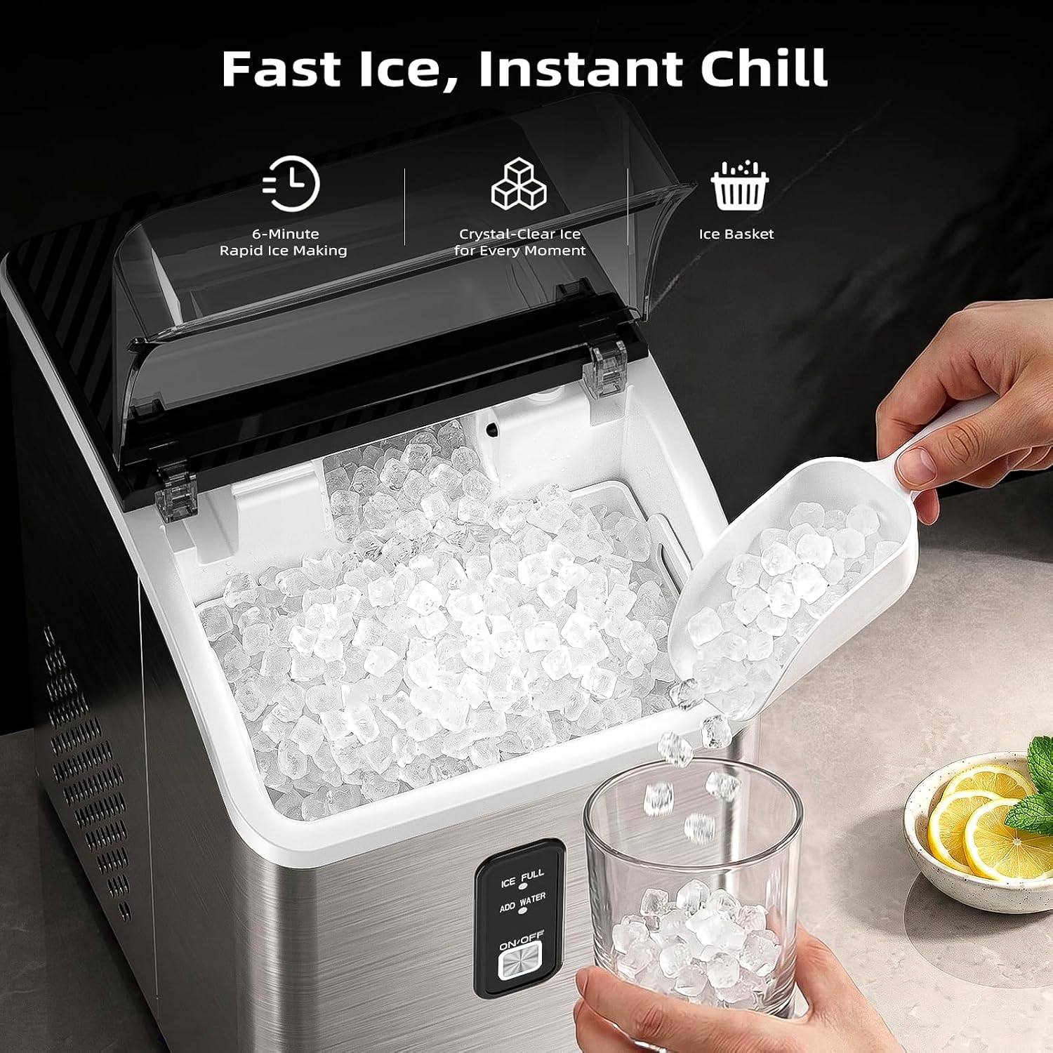 Detalle de Antarctic Star HZB-15NG/S Nugget Ice Maker, 35 lb Daily Production