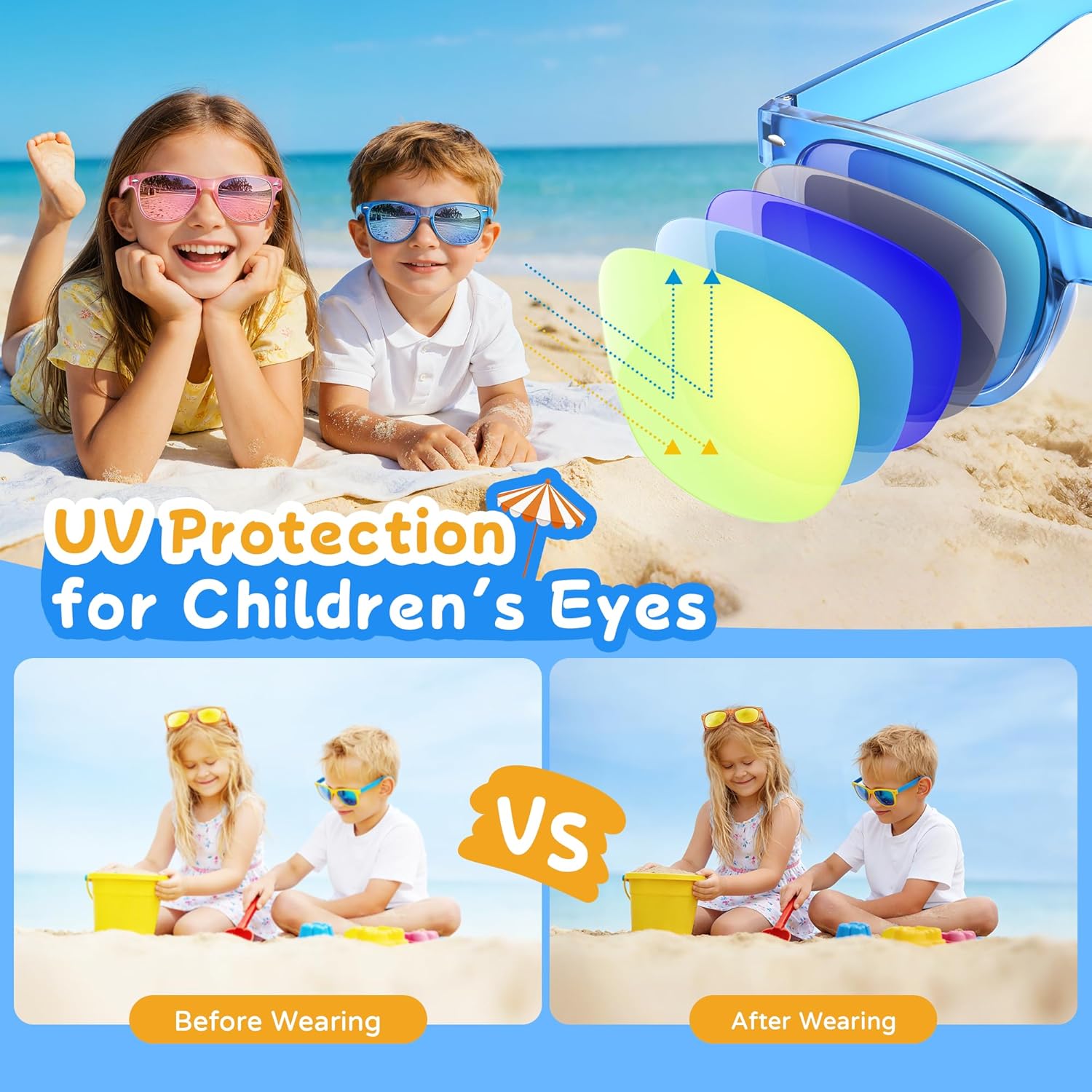 Thumbnail 2 de Vcarsian Kids Sunglasses Bulk Party Favors – 24 Packs, UV Protection, Ages 3–8