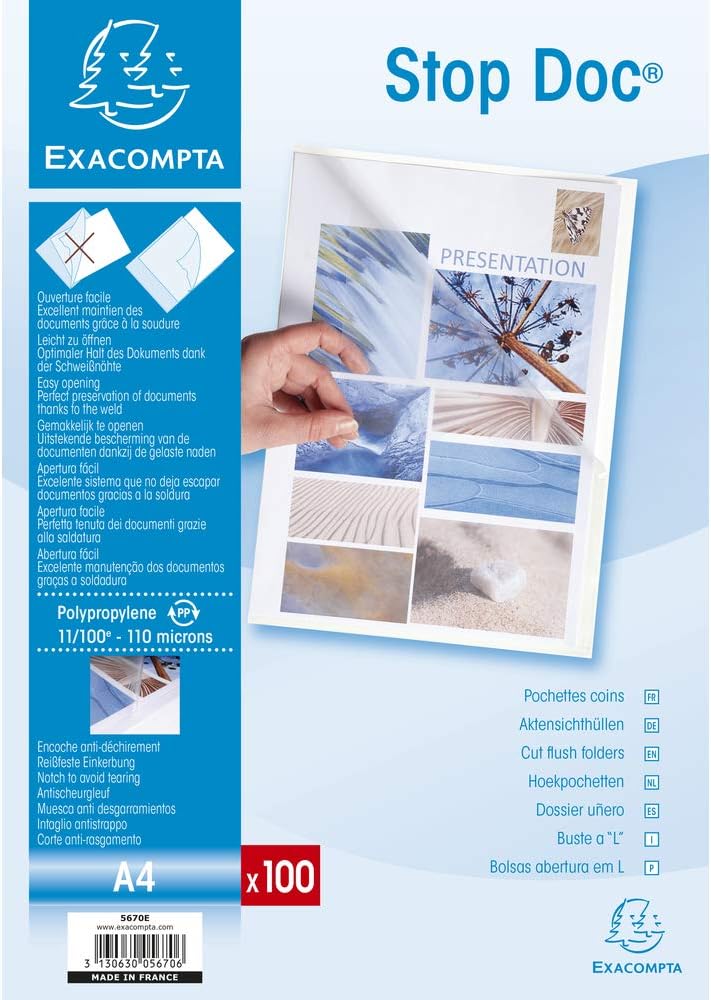 Thumbnail 4 de Exacompta pochettes coin A4 transparentes 100