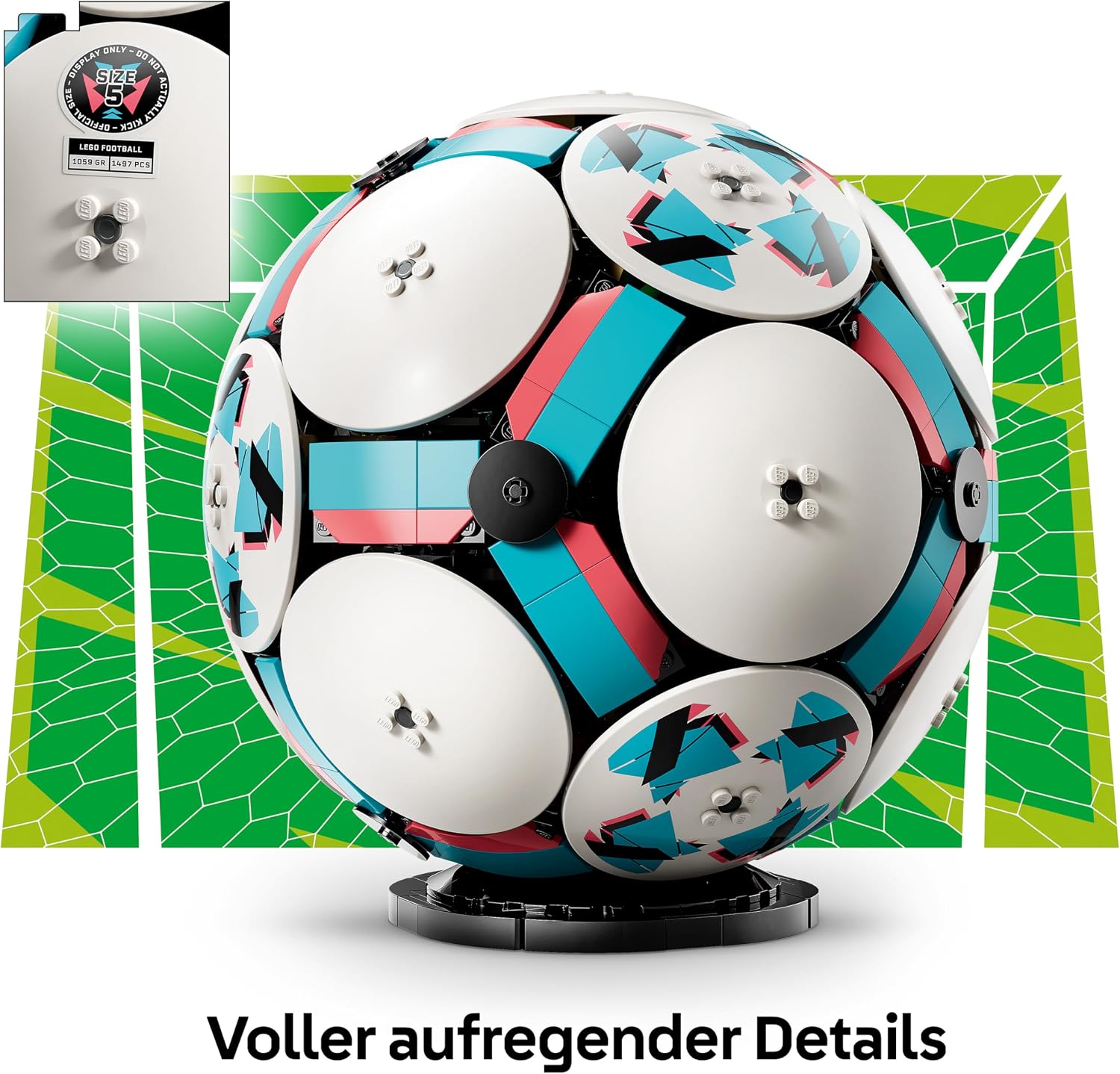 Detalle de LEGO Editions 43019 Fußball 3D-Modellbau mit Miniaturstadion und interaktiver Jubelszene