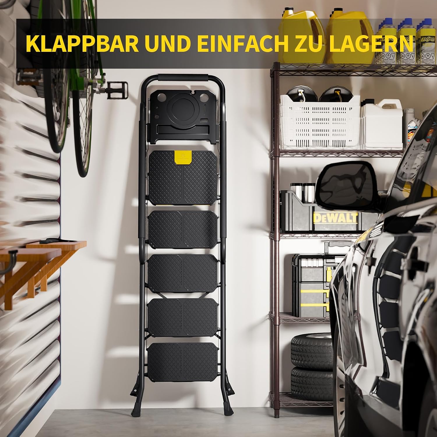 Thumbnail 6 de KINGRACK Leiter 5 Stufen mit Werkzeugplattform