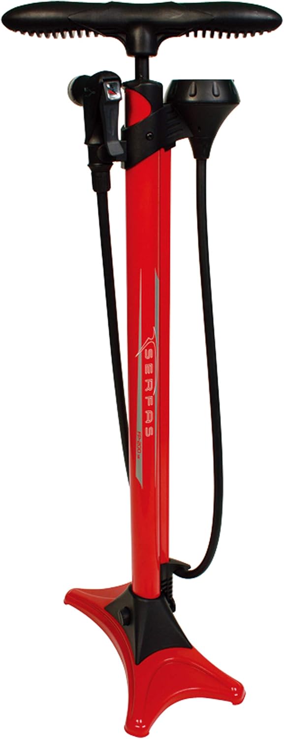 Detalle de SERFAS FP-200 フロアポンプ エアゲージ付き 仏式・米式対応、英式アダプター付属