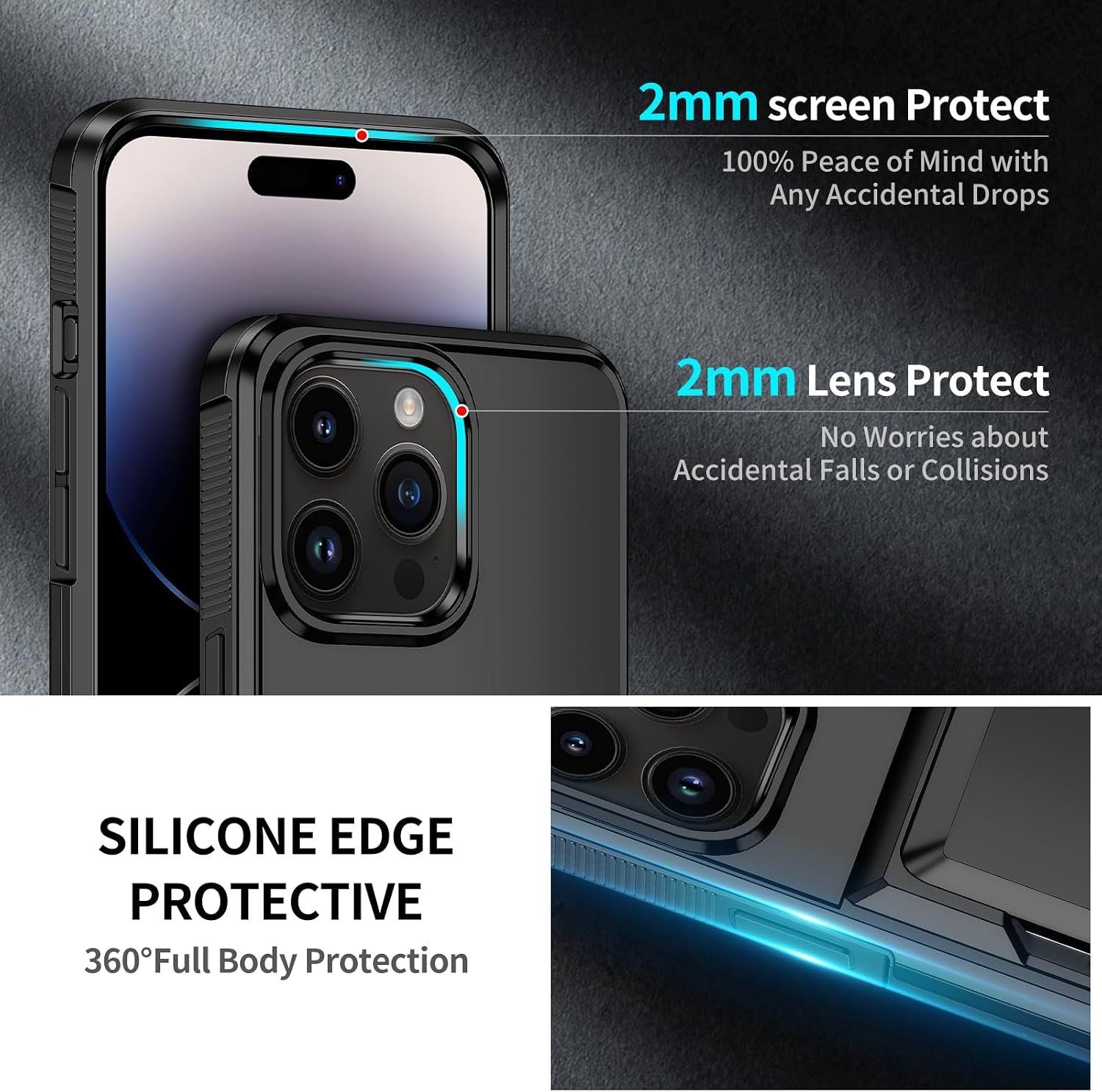 Detalle de Aolcev iPhone 14 Pro Case with Card Holder: Heavy-Duty, Slim Wallet Solution