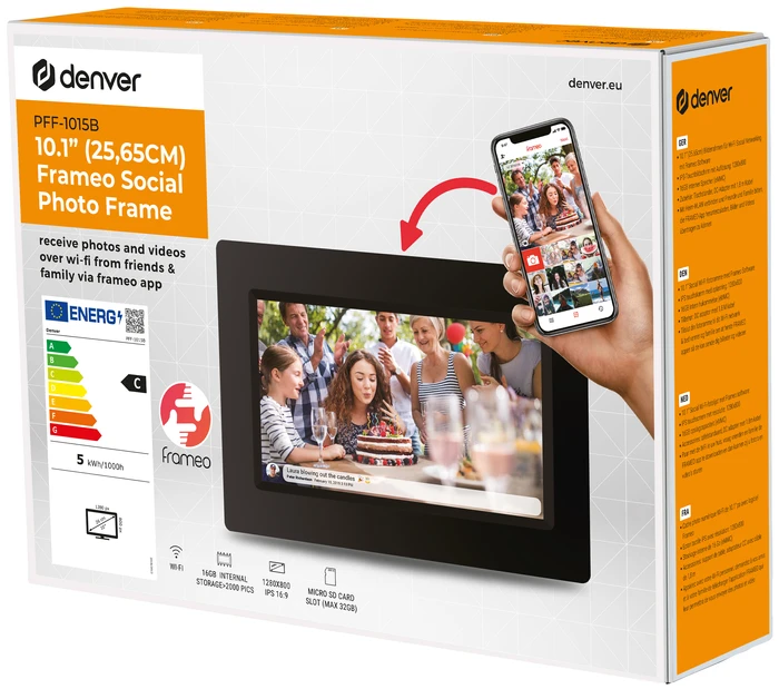 Thumbnail 5 de Denver PFF-1015 digitaler Bilderrahmen 10,1 Zoll