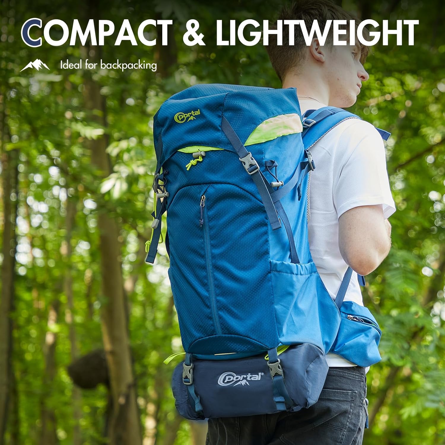 Thumbnail 6 de Portal single camping mattress (10cm thick) with built-in foot pump and pillow, inflatable sleeping pad