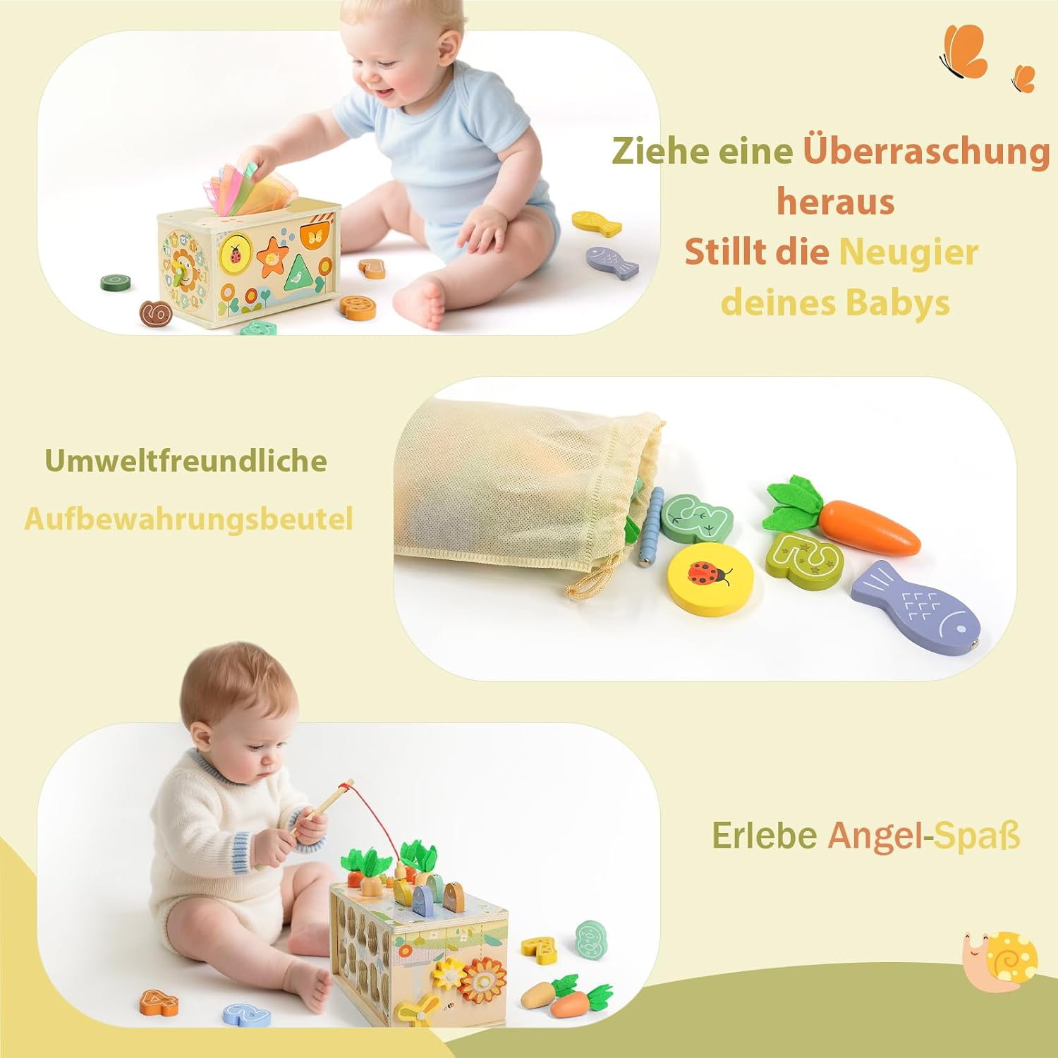 Thumbnail 6 de Almaxi Montessori 6-in-1 Wooden Tissue Box Toy for 1 Year Olds