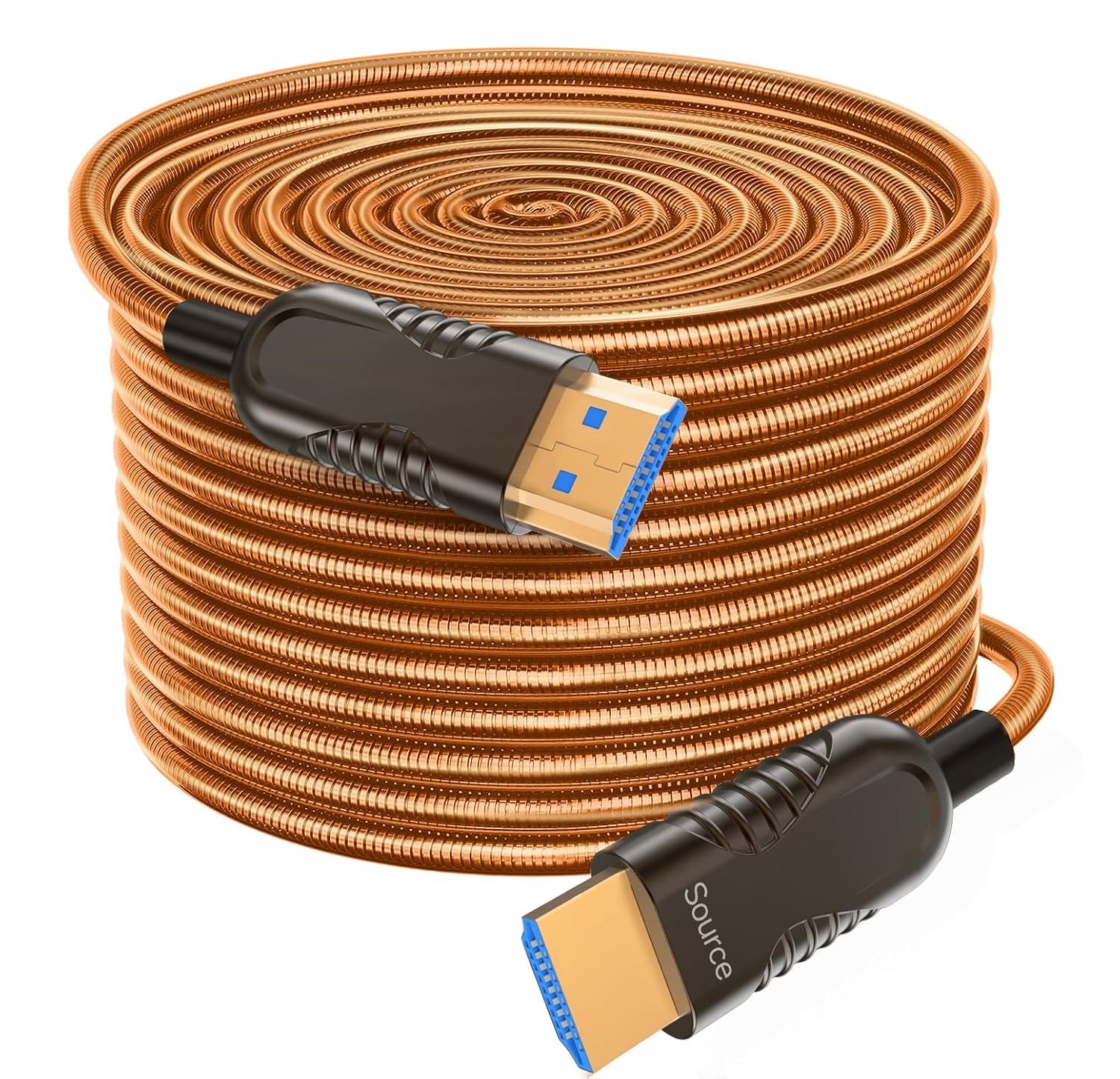 Detalle de Ploiwue Long 8K HDMI Fibre Optic Cable 50m with Metal Armour Jacket