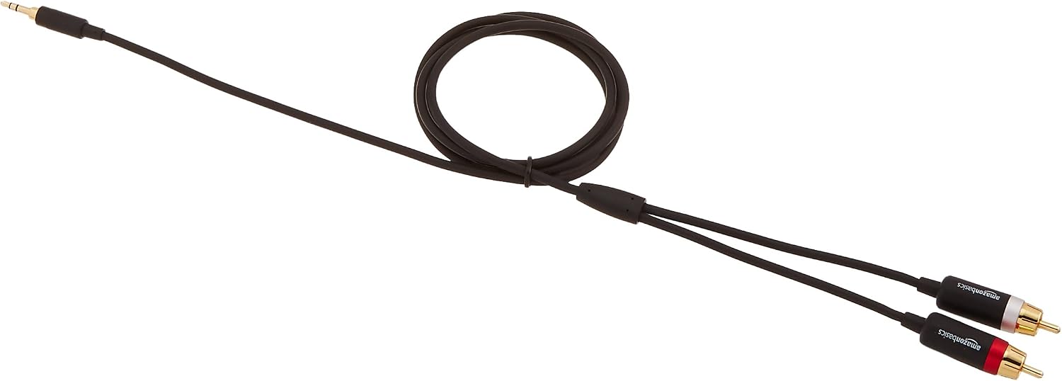 Detalle de Amazonベーシック PBH-19821 RCAオーディオケーブル 3.5mm-2 RCA、金メッキプラグ、1.2m