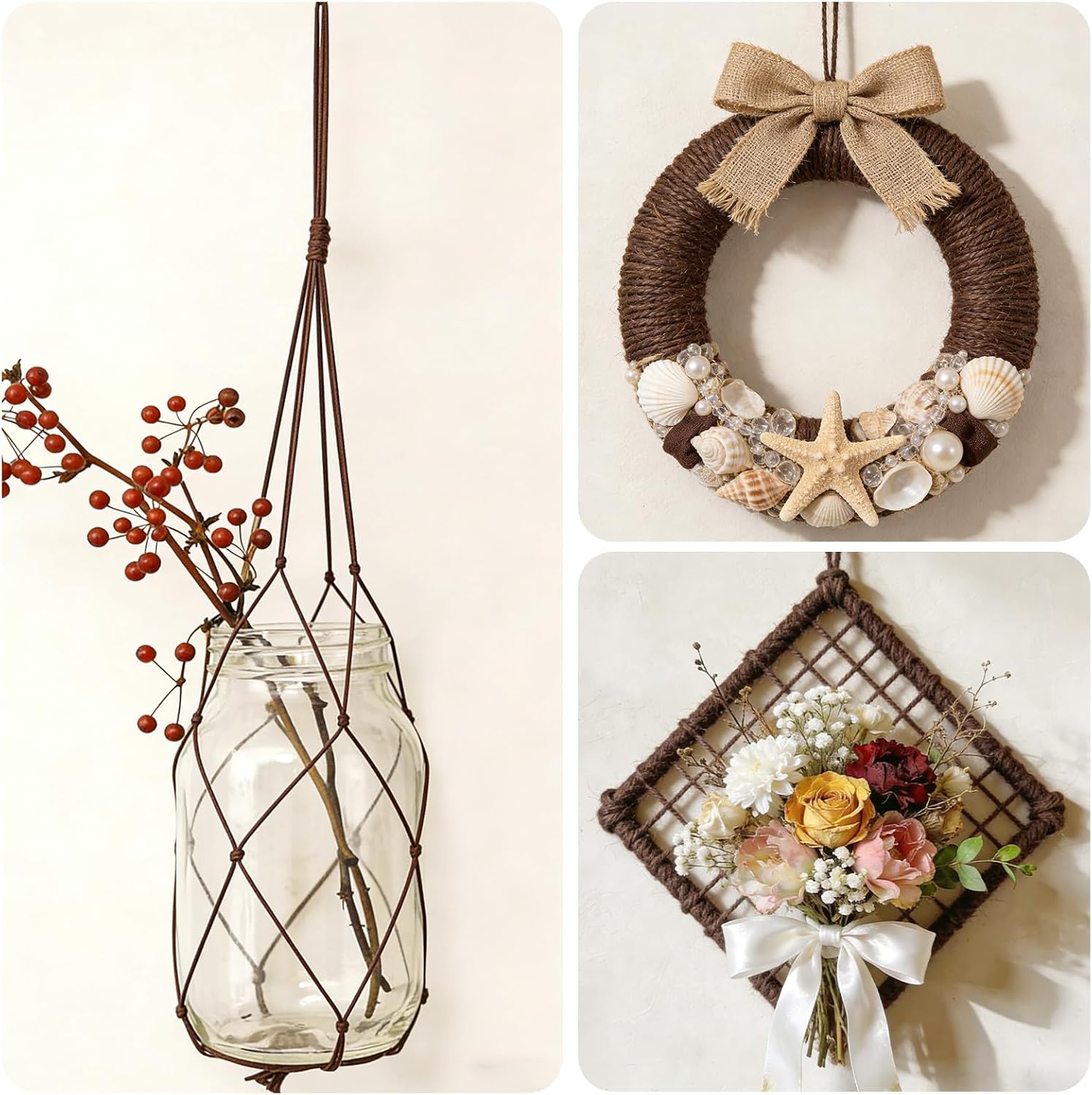 Detalle de jijAcraft 2mm Jute Schnur Braun – 100 m für DIY, Geschenkverpackung und Garten