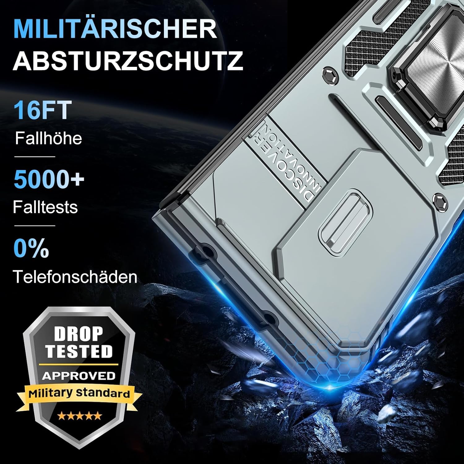 Thumbnail 3 de Vanki Handyhülle für Samsung Galaxy Z Fold 7 – 360° Drehbarer Metallring Ständer, Kameraschutz & Stoßfest
