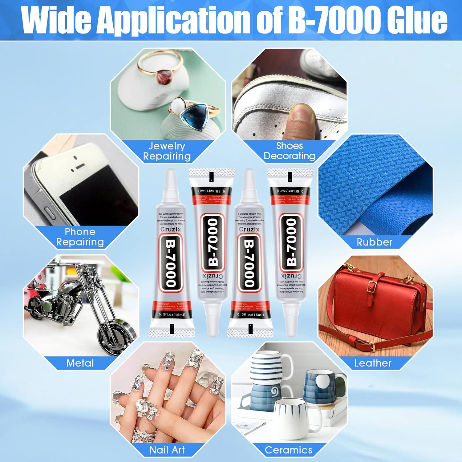 Detalle 2 de Cruzix B-7000 Clear Precision Adhesive for Crafts and Small Repairs