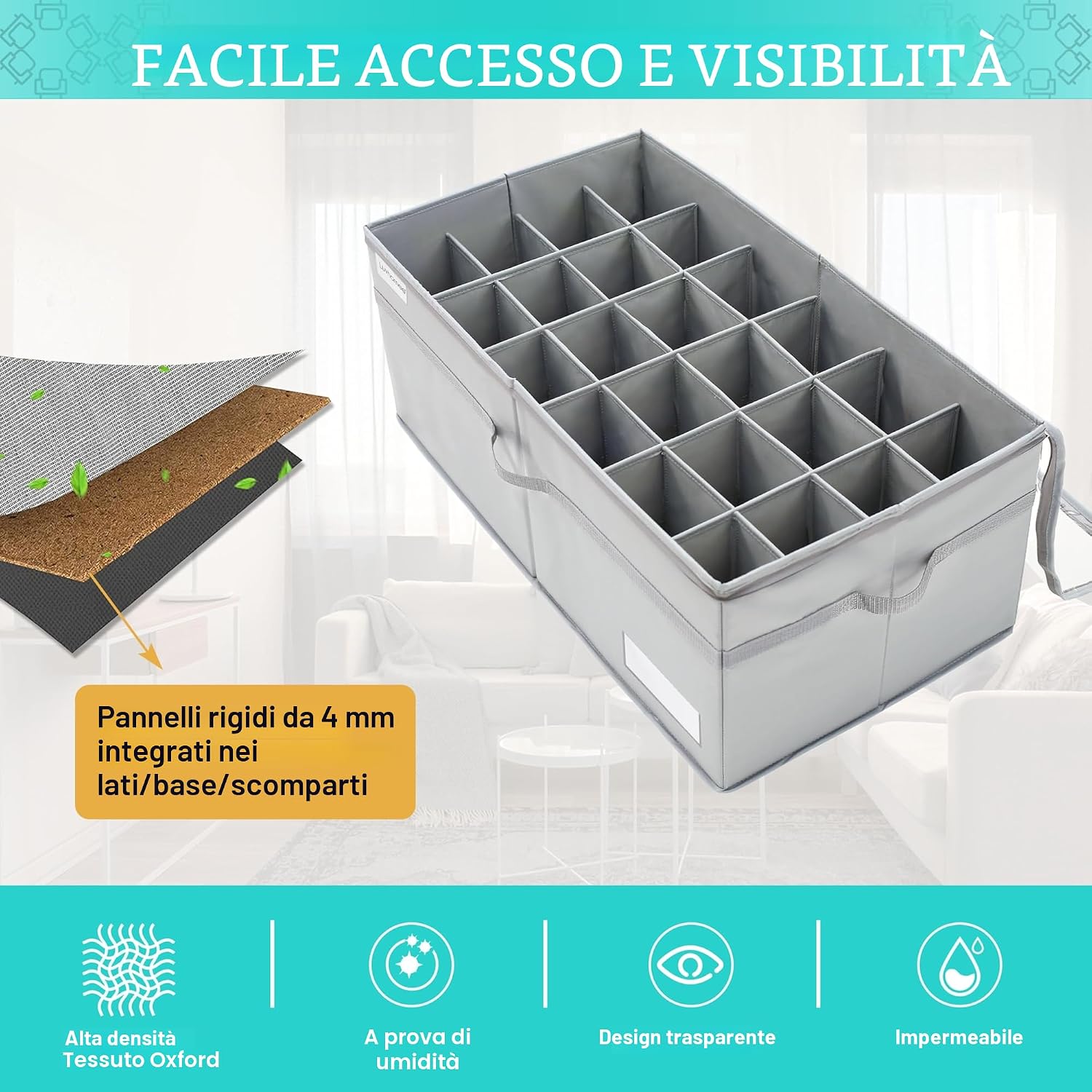 Thumbnail 3 de Organizer Scarpe per Armadio 24 paia — Contenitori trasparenti per scarpe