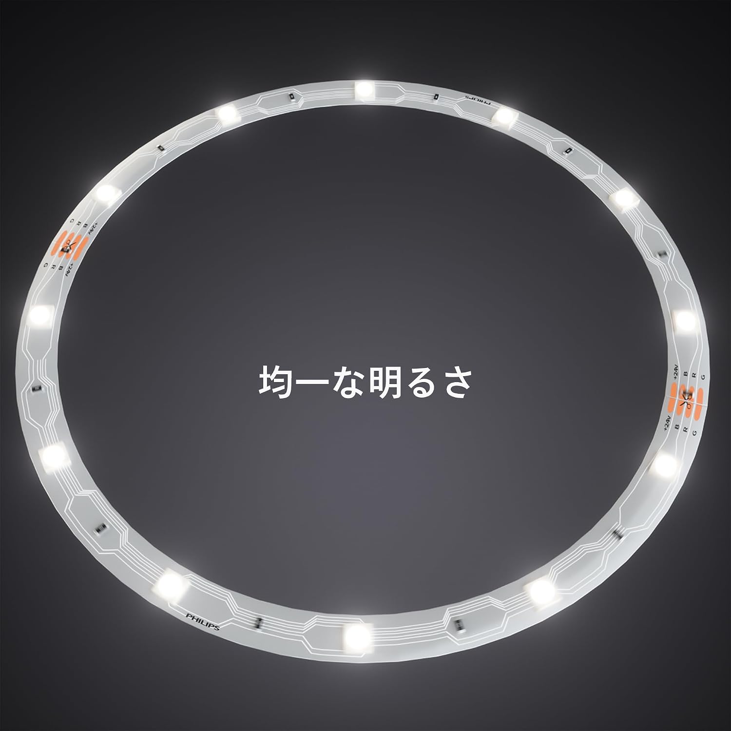 Detalle de フィリップス LEDテープライト 電球色 2700K・500ルーメン、20cmごとに切断可能