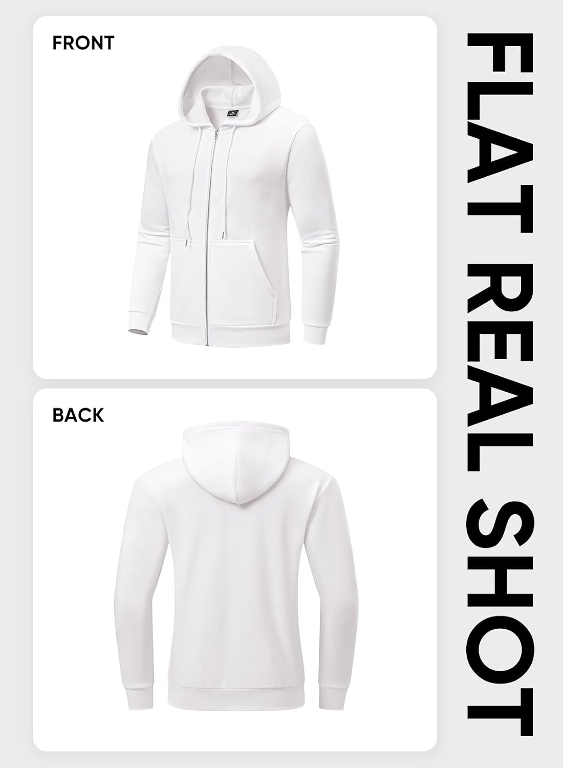 Detalle 2 de JMIERR Hoodie Herren – Baumwolle Einfarbig mit Reißverschluss, Langarm Sweatjacke mit Taschen