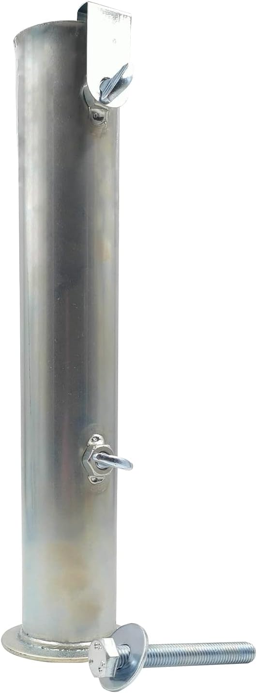 Detalle de KOEM Supporto Tubolare in Ferro zincato Ø 55 mm: guida all’uso per basi ombrellone in graniglia o cemento