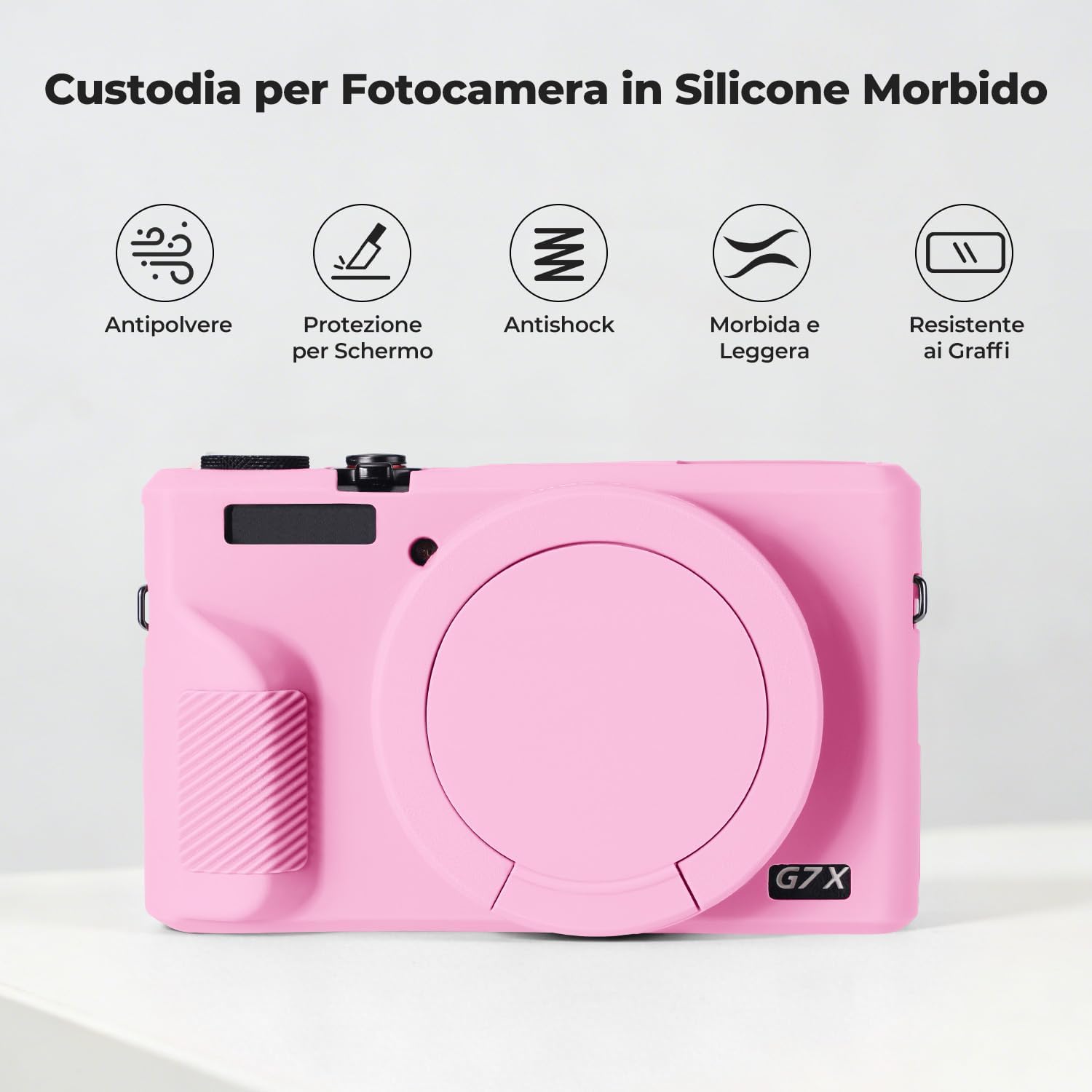 Detalle de K&F CONCEPT Custodia silicone per PowerShot G7X Mark III