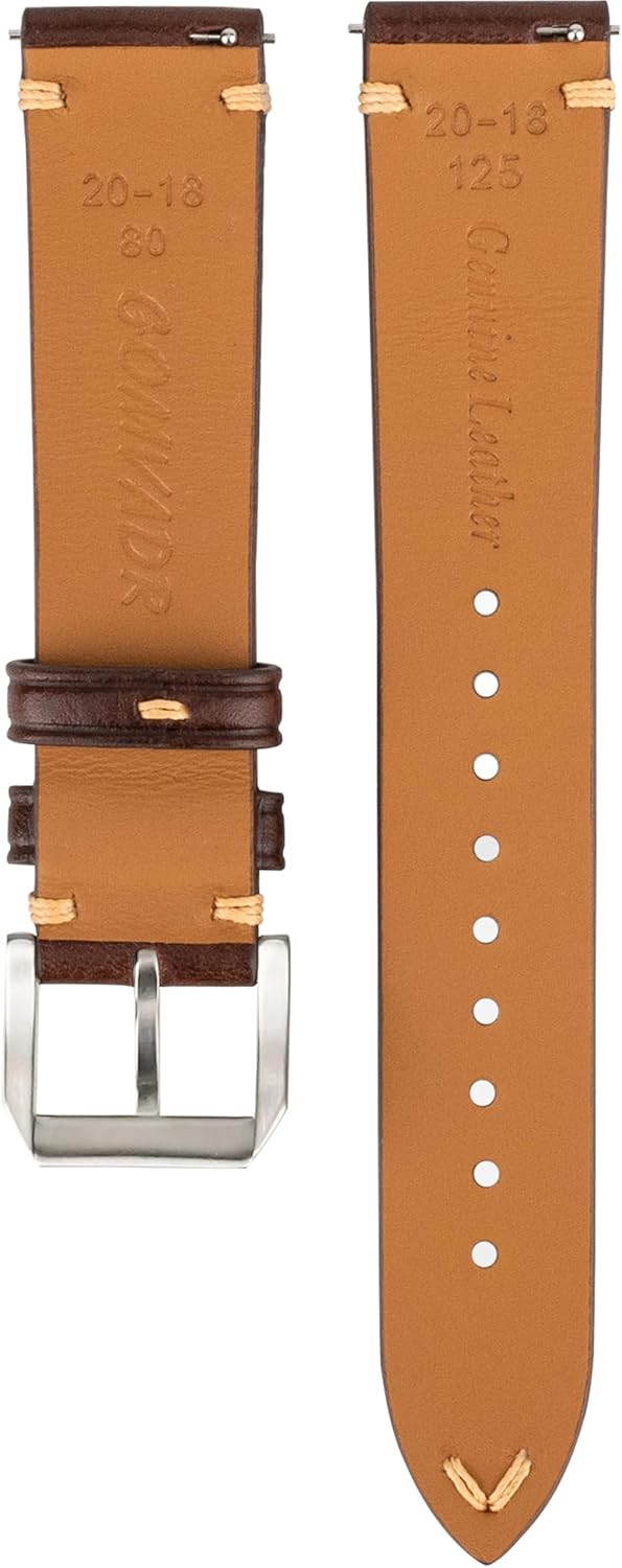 Thumbnail 3 de Gomvadr Quick-Release Lederarmband aus italienischem Kalbsleder (Öl/Wachs) – Schnellwechsel für 16–22 mm