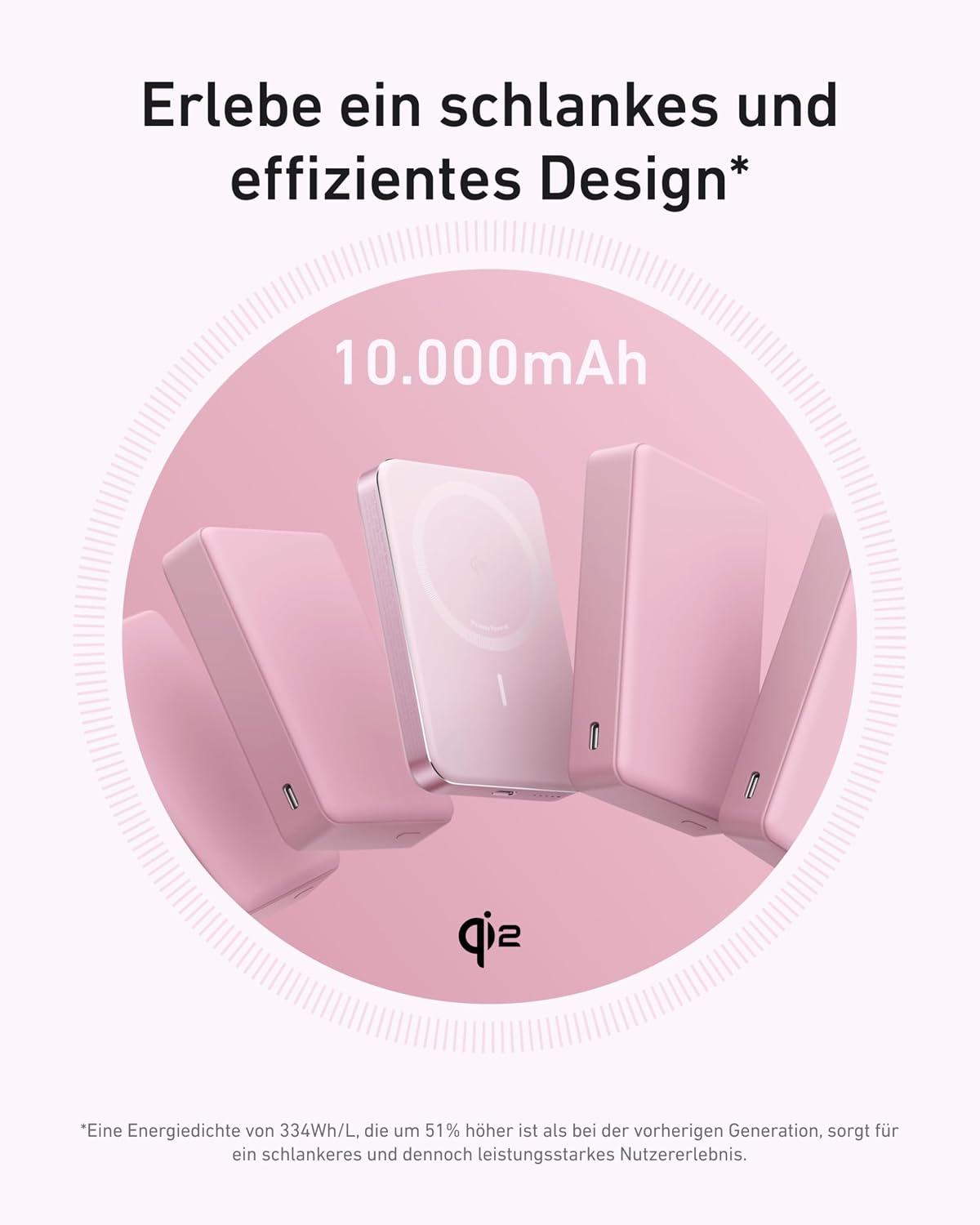 Detalle 2 de Anker MagGo Powerbank (10.000 mAh) ultra-schlank mit Qi2 und MagSafe-kompatibler Magnet-Ausrichtung