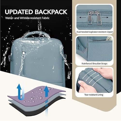 Detalle de Xkdoai 40x30x20cm Cabin Backpack with 180° Opening and Bottle Holder
