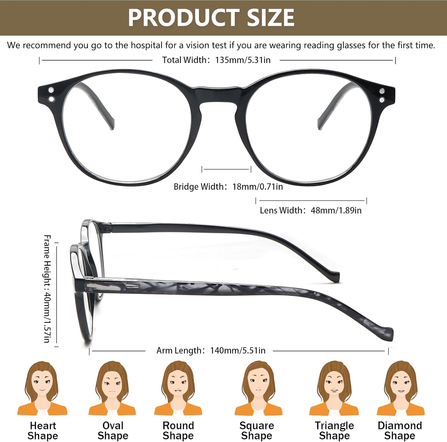 Detalle de ZONLON 5 Pack Retro Reading Glasses with Blue Light Blocking Lenses