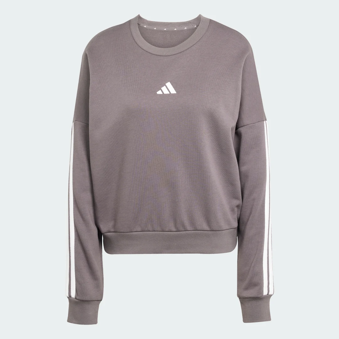 Detalle 2 de Sudadera Essentials French Terry 3 Bandas de Adidas en Gris