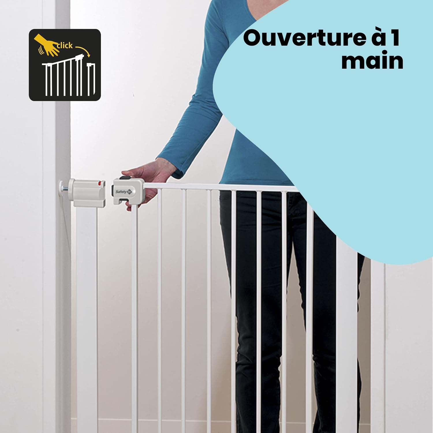 Thumbnail 3 de Safety 1st Easy Close Extra Tall Barrière d’escalier en métal — 73 à 94 cm, sans perçage, 91 cm de hauteur