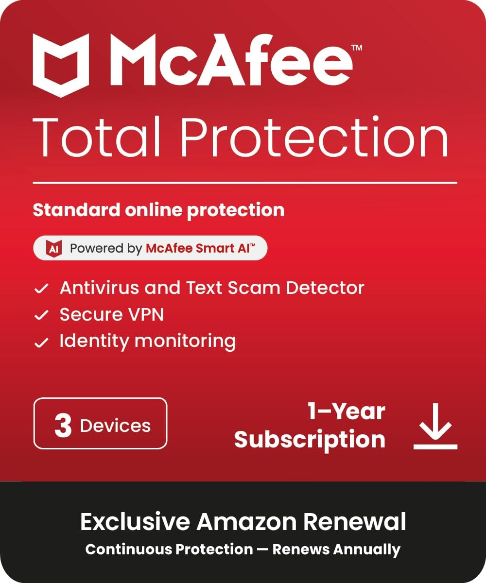 Detalle de McAfee Total Protection 3-Device 12-Months subscription 🔒