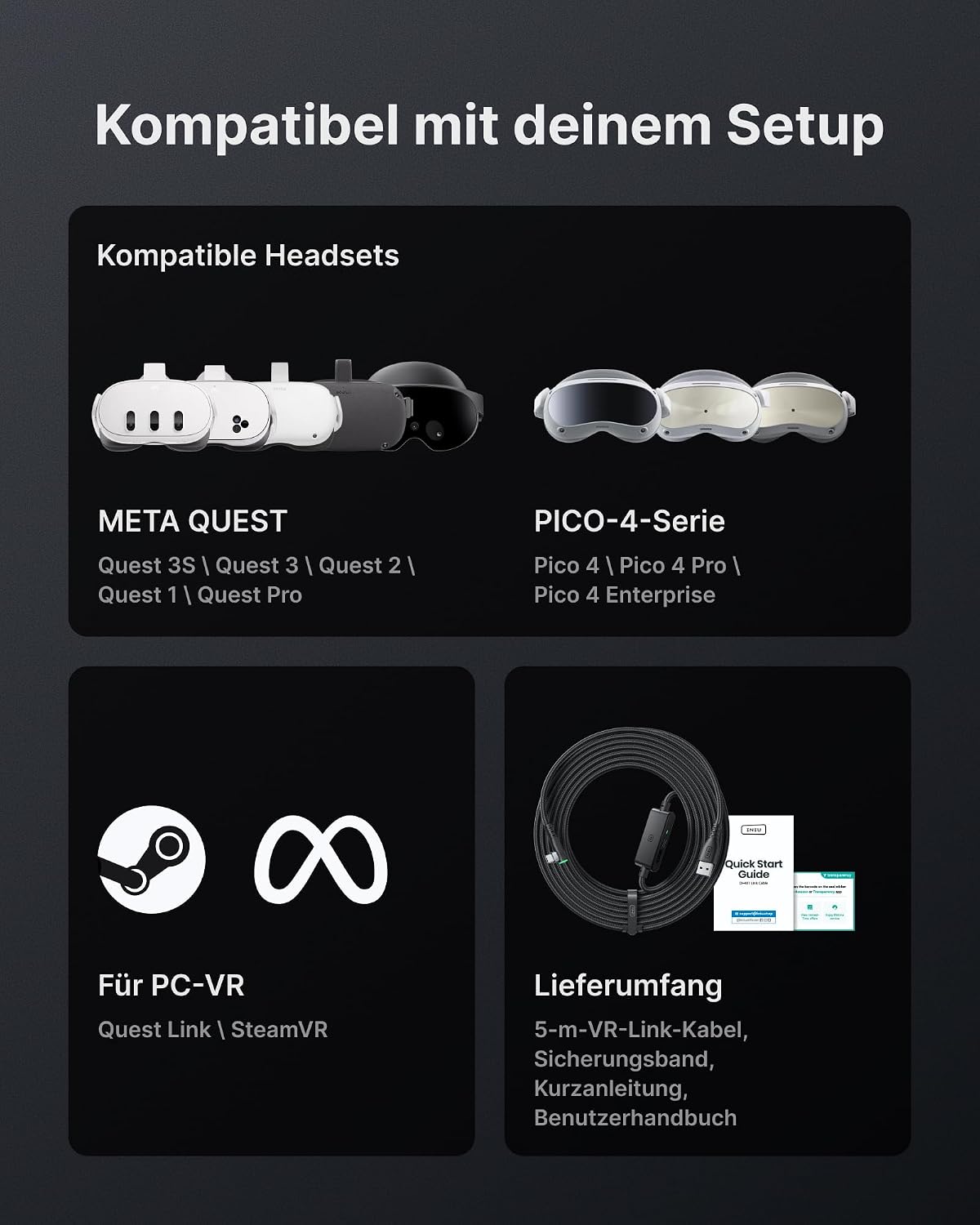 Thumbnail 6 de INIU Link Kabel 5 m USB‑C VR‑Datenkabel für Quest/PC