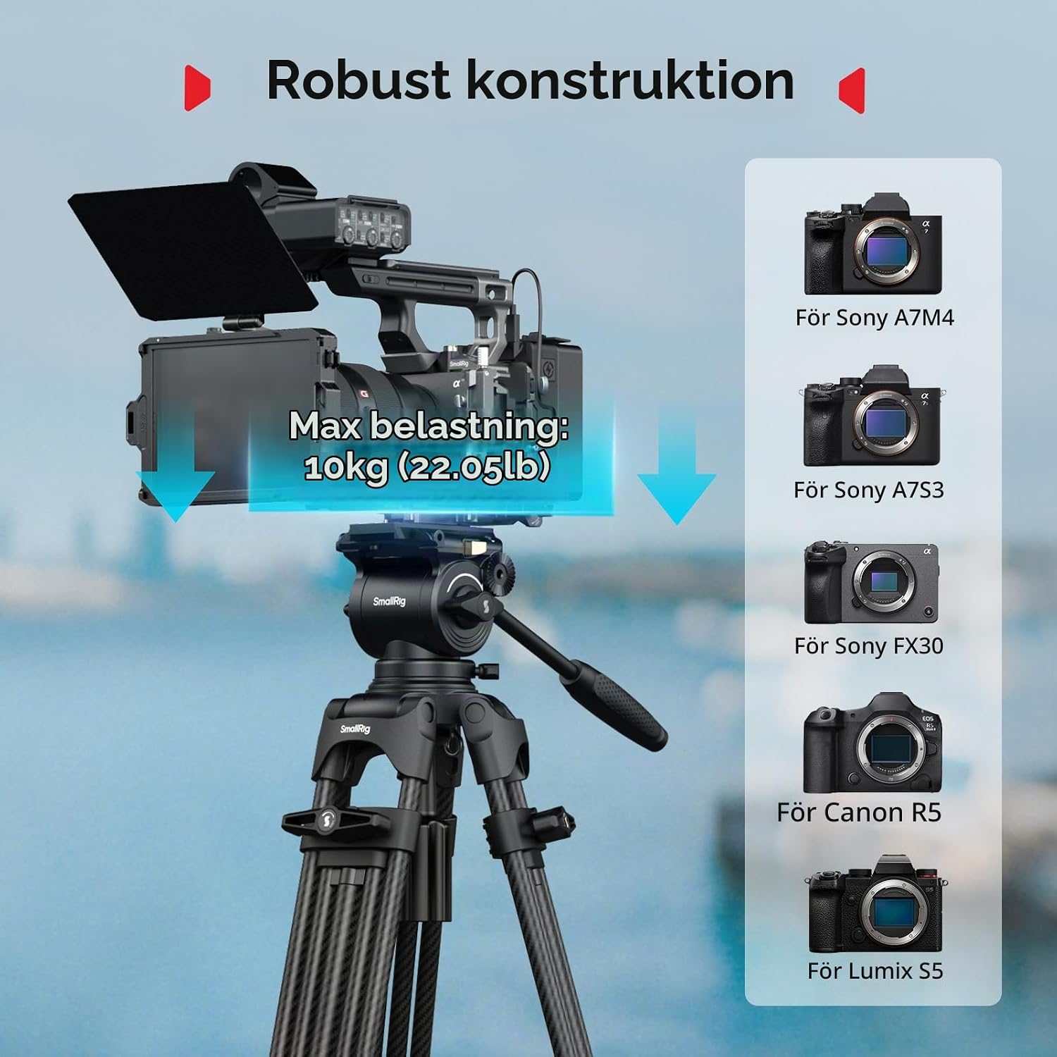 Thumbnail 2 de SMALLRIG FreeSpeed 5443 videostativ i kolfiber med vätskehuvud