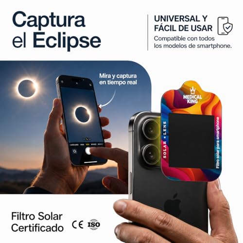 Detalle 2 de Medical king | 12 Gafas Eclipse Solar ISO 12312-2 – kit completo para observar el eclipse 2026