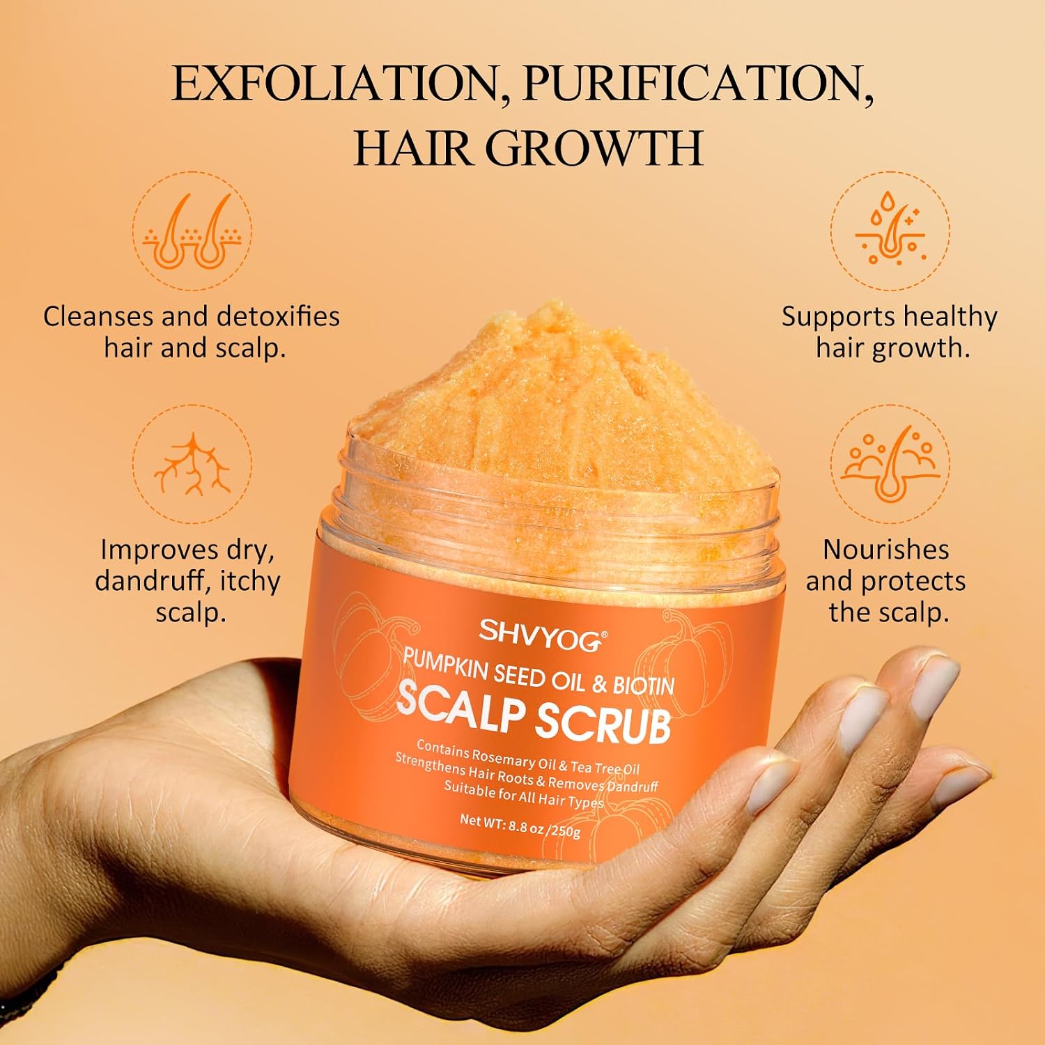 Detalle 2 de Scalp Scrub Pumpkin Seed Oil & Biotin, 8.8oz